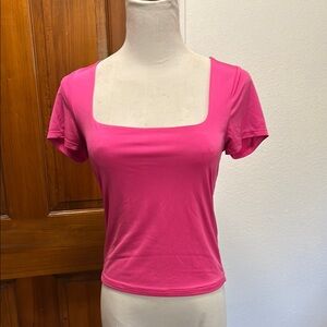 Hot Pink Live in the Moment Scoop Neck Shirt